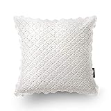 Phantoscope Decorative Crochet Trimmed Throw Pillow Cushion Cover 18