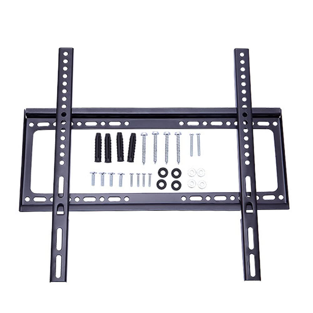 Hoopever TV Mount Fixed for 26"-65" TVs, Universal Thin Wall Mount Bracket, Holds TV 1.25" from Wall, Pull String Locking System, Max VESA 470x430mm, Max Load 110 lbs