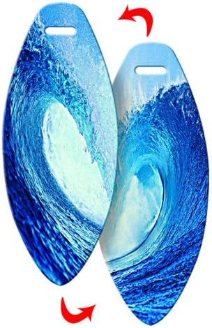 Lenticular Flip Effect Luggage Tag Surfboard Shape, Hawaiian Ocean Waves