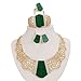 Moochi 18K Gold Plated Green Acrylic Necklace Earrings Ring Bracelet Jewelry Set Costume Wedding