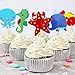 iMagitek 48 Pcs Ocean Sea Animal Cupcake Toppers for Under the Sea Theme Party and Kids Birthday Party