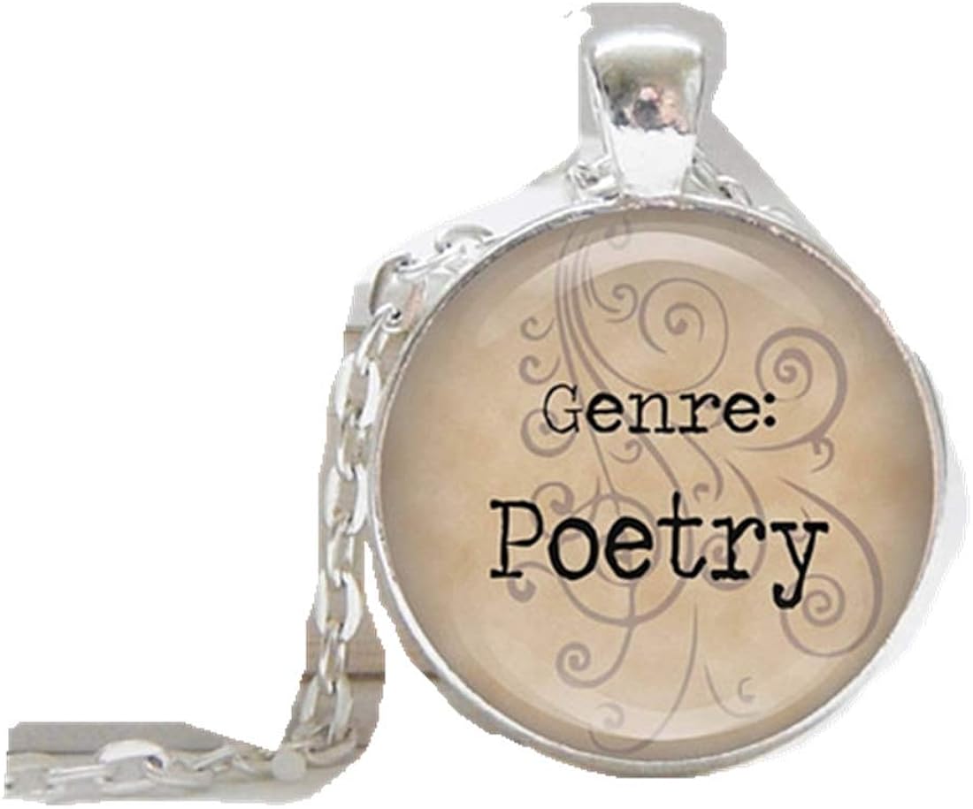 Poetry pendant necklace ,book genre, literary jewelry, gifts for book