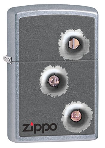 Zippo Bullet Holes Pocket Lighter, Street Chrome