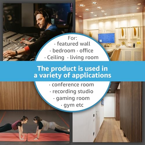 Clocell 2 Wood Slat Acoustic Panels for Wall and Ceiling - 3D Fluted Sound Absorbing Panel with Wood Finish 120 X 60