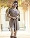 JollieLovin Women's Tunic Casual Short Sleeve Swing Loose T-Shirt Dress (Khaki, 3X)
