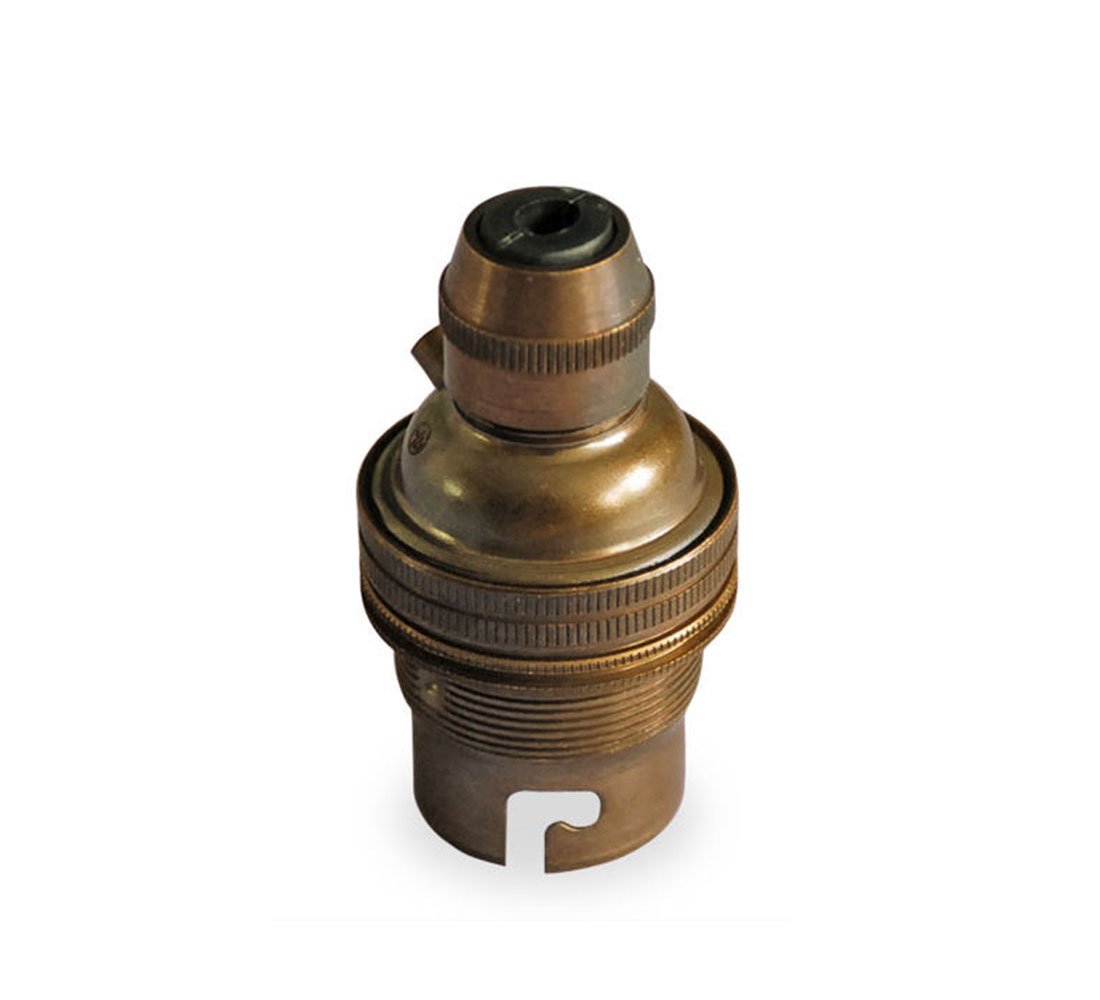 Lampholders Bayonet Cap with Cord Grip and Shade Rings (Antique)