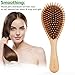 CHOSIN Wooden Paddle Hair Brush + Mini Travel Brush Natural Wood Bristles Detangling Hairbrush for Women Mens and Kids Removing Knots Smoothing Hair and Improve Hair Texture