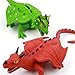 ValeforToy Dragon Toys,8 Inch Rubber Dinosaur Dragon Toys Set,Food Grade Material TPR Super Stretchy, Realistic Dragon Figure(Red&Green) Teething Bathtub Party Favors Learning Boy Kid Squish Toys