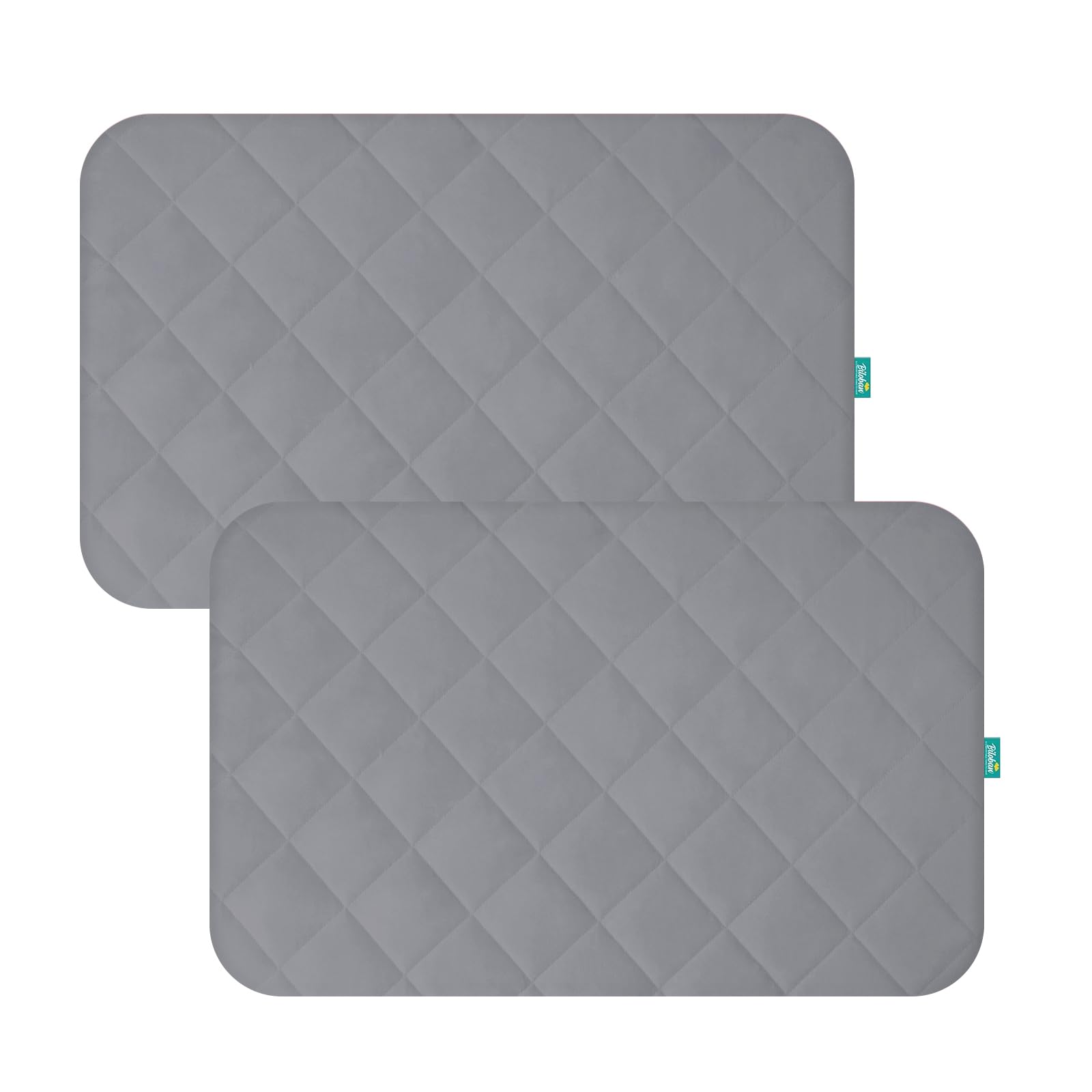 Photo 1 of Pack and Play Sheets Fitted Waterproof Pack and Play Mattress Protector Pad Cover 2 Pack Gray Quilted 39" x 27"