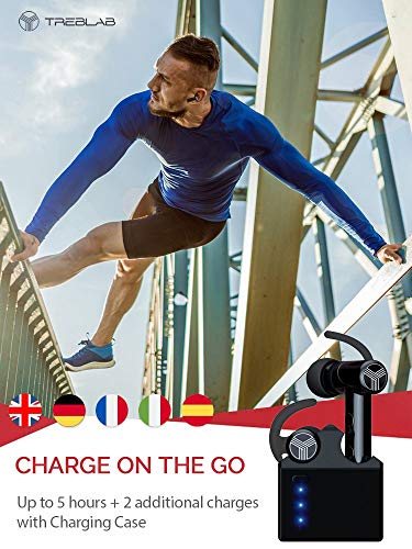 TREBLAB X2 - Revolutionary Bluetooth Earbuds with Beryllium Speakers, True 3D Sound Quality. Phone Calls Microphone (Certified Refurbished)