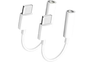 Seulliya 2 Pack USB Type C to 3.5mm Female Headphone Jack Adapter, USB C to Aux Audio Dongle Cable Cord Compatible with iPhone 16 Pro 15 Pro Max, Max,iPad Pro,MacBook, Galaxy S24 S23 S22