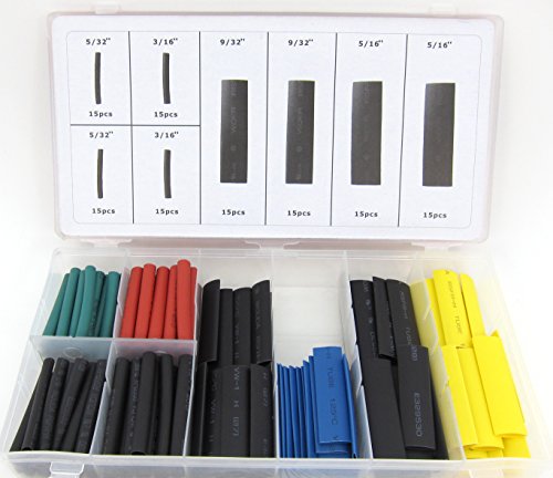 Elitexion 120 Pc Heat Shrink Wire Wrap Assortment Set Tubing Electrical Connection Cable