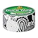 Duck Brand Printed Duct Tape, Black and White Flower, 1.88 Inches x 10 Yards, Single Roll