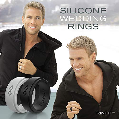 Silicone Wedding Ring for Men 3 Rings Set by Rinfit Designed, Safe