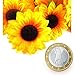 (100) Silk Yellow Sunflowers sun Flower Heads , Gerber Daisies - 1.5