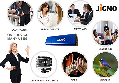 Voice-Activated-Recorder-Blue-by-JiGMO-8GB-96-Hrs-Storage-Mini-Digital-Audio-Recording-Device-USB-with-Microphone-Records-While-Charging-With-2-Lanyards-NEVER-MISS-ANOTHER-WORD