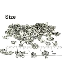 JIALEEY Wholesale   Colgantes de metal, 100 piezas, mezclados, lisos, para collar, pulsera, joyería y manualidades