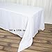 LTC LINENS White Rectangular Tablecloth for 8 foot Table - 90x156 Rounded Corners Rectangle Table Cloth Large - Extra long tablecloths for Wedding