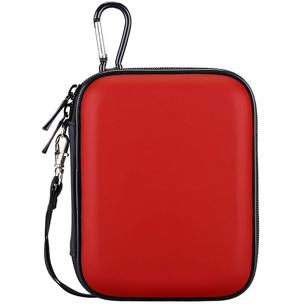 Lacdo External Hard Drive Carrying Case for Seagate Portable/Game Drive for PS4/Expansion/Backup Plus Slim/One Touch Portable Cable Pouch 2.5 inch HDD 1TB 2TB 3TB 4TB 5TB Shockproof Travel Bag, Red