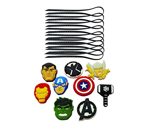 AVIRGO 9 pcs x 10 cm Silicon Cords + 9 Fastening Charms Cable Ties. Reusable Cord Fastening Wraps Straps. Hook & Loop Organizer Management for Phone Tablet PC TV. etc Set # 13 - 20