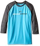 Under Armour Boys' Tech 3/4 Sleeve, Meridian Blue/Black, Youth Large