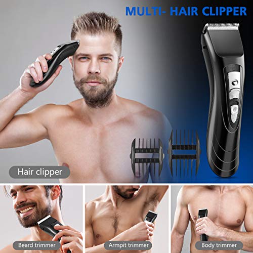 NICEAUTY Hair Clippers for Men, Electric Cordless Clippers for Hair Cutting, Professional Barber Clippers - Hair Beard Trimmers with 2 Guide Combs, Rechargeable Waterproof Hair Cut Kit for Men & Boys