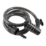 CombinaciÂ³n de acero bicicleta de la motocicleta de la bici Espiral Cable Lock Negro