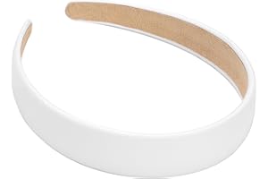 WantGor 1 Inch PU Leather Headband, Wide Padded Hairband Fashion Hair Bands Cute Womens Headbands Holiday DIY Hair Accessorie