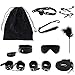 BDSM Bed Restraints Kits Sex Bondage Sets Sex Toys Play for Couples with Handcuffs Ankle Cuff Collar Leash Ball Gag Solid Leather Cross Strap Feather