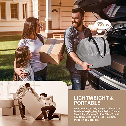 King Air Mattress With BuiltIn Pump For Guest, Inflatable Blow Up Air