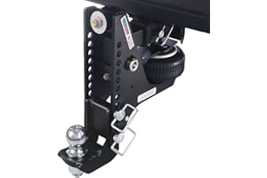 SHOCKER HITCH Shocker HD Max Black Super Drop Air Hitch Fits 2-1/2" Hitch, has Drop Mount & 2" Ball - 20,000 lbs GTW