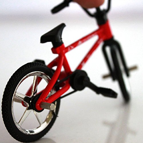 OWIKAR 4.9" Mini Alloy Finger Bikes Functional Finger Mountain Bike BMX Fixed Bicycle Novelty Toys Game for Kids Boys Girls Red Blue Yellow Green Random Color