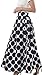 NINEWE Women's Elastic High Waist A-line Flared Maxi Skirt Blackpot US8