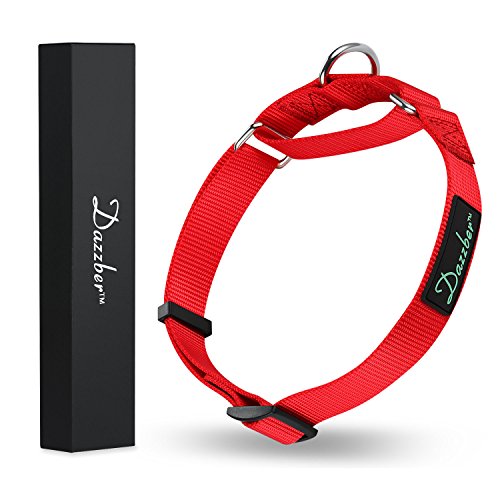 Martingale Collars for Dogs Adjustable Durable Dog Collar Solid Color Nylon Dog Collars for Large/Medium/Small Dogs By Dazzber