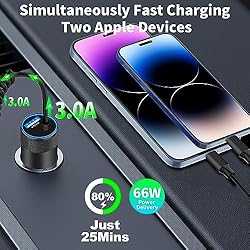 [Apple MFi Certified] iPhone Car Charger Fast