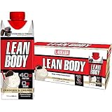 Lean Body Ready-to-Drink Cookies & Cream Protein Shake with Whey. Convenient On-the-Go Meal Replacement Shake, 22 Vitamins & Minerals, 40 grams Protein - 0 Sugar, Gluten Free, (Pack of 12)