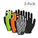 Vgo 3 Pairs High Dexterity Touchscreen PU Leather Work Gloves Multipurpose(Size L,3Colors,PU8718)