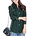 Lashapear Womens Winter Long Sleeve Fleece Plaid Shirt Flannel Warm Blouse
