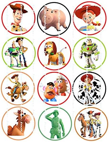 Amazon Com Toy Story Edible Cupcake Topper Birthday Party Decor Decoration Premium Frosting Sheet Kitchen Dining