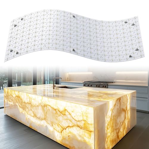 LED Backlight Warm White Light 3000K 24V 36W, Dimmable Panel Compatible with Alexa, LED Light Panel with Remote Control & APP, 50 x 24.5 cm for Marble, Translucent Worktop (4 Pack)
