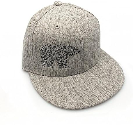 Black Lantern Hats for Women & Men - Trendy Mens Snapback, Trucker & Baseball Caps - Bear Made of Triangles (Grey) - Adjustable & Fitted - Embroidered Golf Cap, Dad Hat, Outdoor Aesthetic Headwear