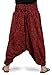 Boho Hippie Mens Womens Cotton Handmade Harem Pants with Side Pockets - Spiral Design (Light Red)