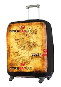 Funda Protectora de Maleta con Ruedas Modelo Mapa Antiguo (Grande - Maletas Entre 60-67 cm)