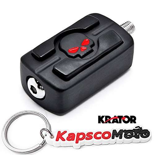 Krator Black Skull Skeleton Head Shift Peg Cover Compatible with Harley Davidson Motorcycle Cruiser + KapscoMoto…