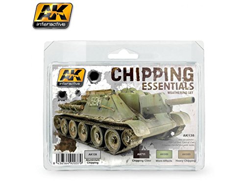 Chipping Essentials Weathering Acrylic Paint Set (4 Colors) 17ml Bottles AK Interactive
