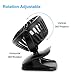 UERMEI Battery Operated Clip on Mini Portable Fan for Stroller 4 Speed Cooling Desk Table Fan USB Rechargeable Personal Fan for Office,Dorm or Outdoor Activity (Black)