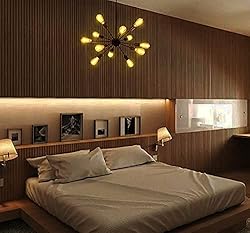 LIGHTDAMY Sputnik Chandeliers Black, Modern