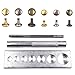 Seloky 210 Set 2 Sizes Leather Rivets Double Cap Rivet Tubular Metal Studs with 3 Fixing Tool Kit for Leather Craft Repairing Decoration,2 Sizes and 3 Colors (Gold, Silver and Bronze)