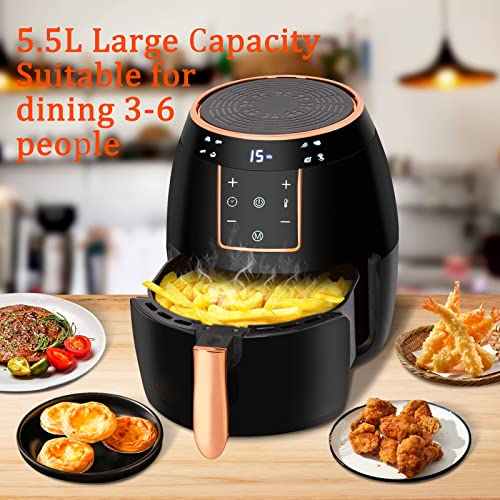Yensong Air Fryer 5.8QT,Digital Touch Screen &Temperature Control,Non