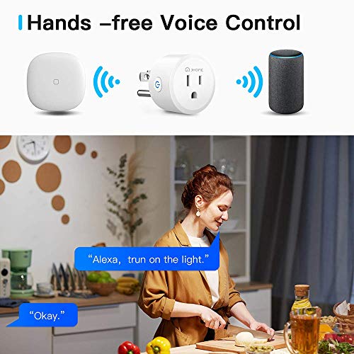 Jhome Zigbee Smart Plug, Mini Outlet Switches Works with Echo Plus, SmartThings Hub, Google Home. Remote Control Your Home Appliances from Anywhere(2 Pack)